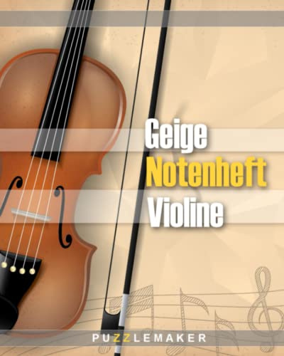 Notenheft für Geige mit Violinschlüssel: 150 Seiten Notenpapier. Blanko Notenblock - 8 Notensysteme pro Seite mit ausreichend Platz für Notizen