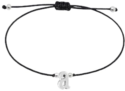 Selfmade Jewelry Buchstaben Armband Damen Silber Kettchen Handmade Größenverstellbares Makramee Armbändchen mit Anfangsbuchstabe Inkl. Geschenk-Verpackung (a)