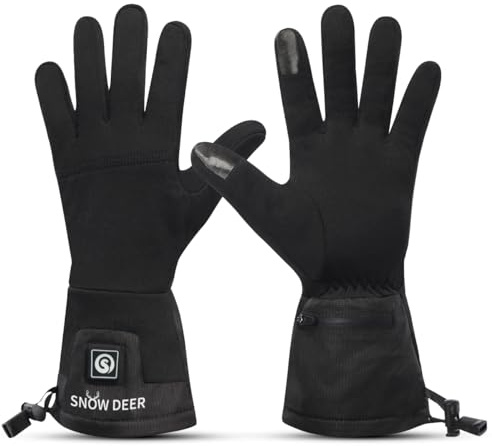 SNOW DEER Heated Gloves Liners for Women Men, Rechargeable Battery Electric Ladies Thin Inner Glove, Touchscreen, for Skiing Hiking Ski Riding