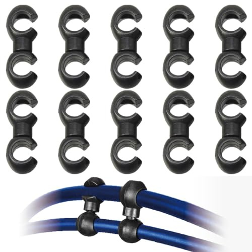 QEQSHQO 10 Stück Fahrrad-Bremszug-Clips, drehbare Flex-Clips, Bremszug-Halter, Kabelclips für Fahrräder & E-Bikes (Schwarz)