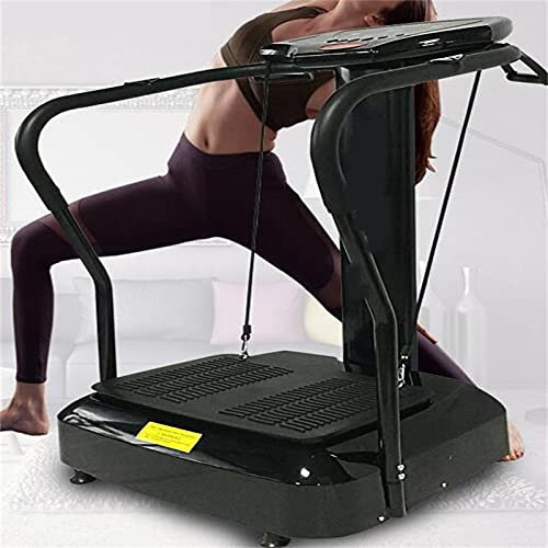 Placa vibratoria: placa vibratoria para gimnasio en casa y fitness. Entrenamiento en casa con 99 niveles de intensidad, bandas de resistencia con asa agregada, prueba de grasa, entrenador de entrenam