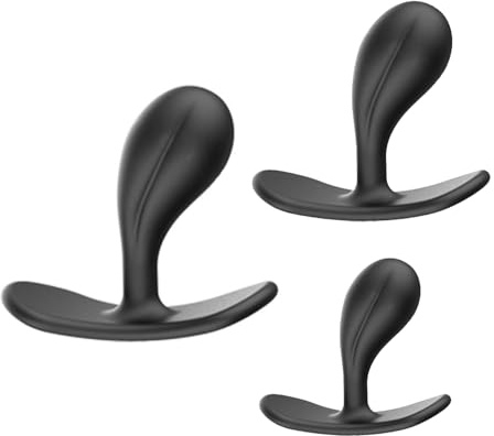 BDSMYEE 3 Pièces Plug Anal en Silicone, Dilatateur Anal Masturbateur Godes Anaux Ensemble de Sextoys Anaux Débutants pour Hommes et Femmes