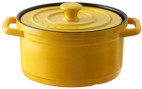 Cacerola holandesa, cacerola redonda de cerámica, cacerola de estilo brassiere, cacerola antiadherente, cacerola de cerámica con asa, cacerola grande, cacerola, cazuela de barro para arroz amarillo d