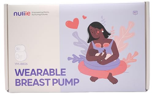 Nuliie Wearable Breast Pump Electrical with Storage Bag (2 Packs, ICE White)