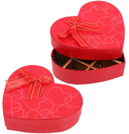 FOMIYES 2stücke Herzform Box Für Valentinstag Herzförmige Schokolade Behälter Aus Papier Valentinstags Geschenkschachtel Für Party Geburtstag Hochzeit Herz-pralinenschachtel