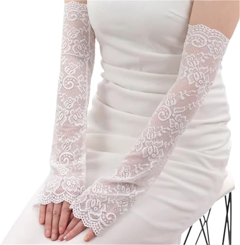 Spitzenhandschuhe 1 Paar Sexy Spitze Hohl-Out Fingerlose Handschuhe Sonnenschutz Ärmel Mesh Spitze Dünne Fahrradhandschuhe Sommer Sonnenschutz Arm Fäustling FüR Perfekt Party Outdoor SportaktivitäTen(