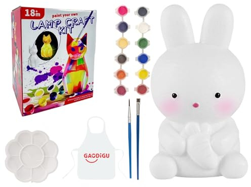 Yongany Mallampen-Set, Osterhasen-Bastel-Licht-Set, kreative niedliche Kritzel-Lampe, Malaktivität für Kinder, Teenager, Mädchen, Geburtstag, Weihnachten, Halloween, Schulprojekte