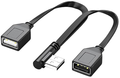 Cavo splitter USB con 90 gradi maschio a doppia porta femmina per ricarica rapida e trasferimento dati adattatore USB