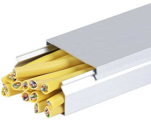 Copricavi Raccogli Cavi Canalina Passacavi Canalina Per Organizzare I Cavi Di Grandi Dimensioni Montata A Parete/pavimento, Canale Di Protezione Per Cavi Angolari In Metallo((0.98x0.98in)25x25mm)
