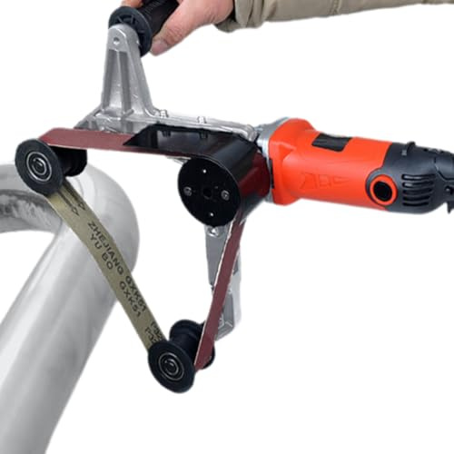 Levigatrice a nastro elettrica per tubi, lucidatrice per tubi da 800 W con 6 velocità regolabili, macchina per la rimozione della ruggine nella lavorazione del legno e dei metalli