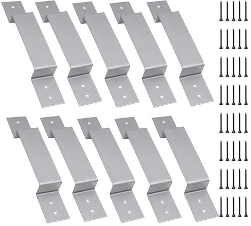 Supports de poteaux de clôture - 10 clips métalliques galvanisés résistants anti-cliquetis | Dispositifs de fixation de panneaux universels - Support en bois pour béton - Kit de réparation de cube