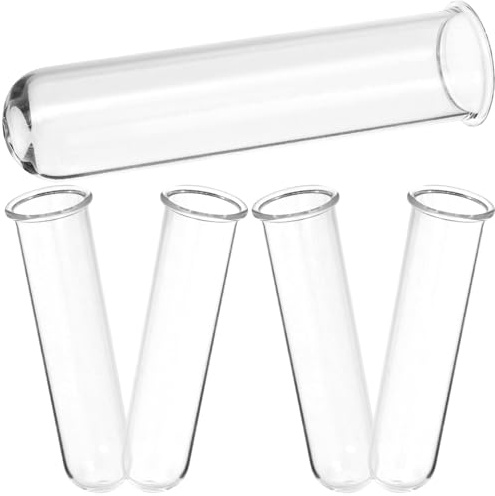 INOOMP 5pcs Glass Test Tubes for Plant Propagation Station Hydroponic Vase Tubes 2.5x3x11cm for Flowers and Terrarium Plants Home Décor Propagation Set