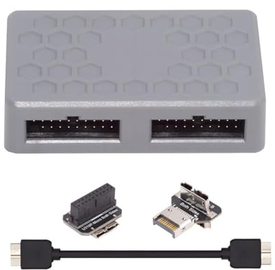 chenyang Micro B 1 vers 2 USB 3.0 19 broches Panneau frontal Adaptateur Hub Multiplicateur avec USB 3.0 19 broches/USB 3.1 Type E vers Micro B Adaptateur