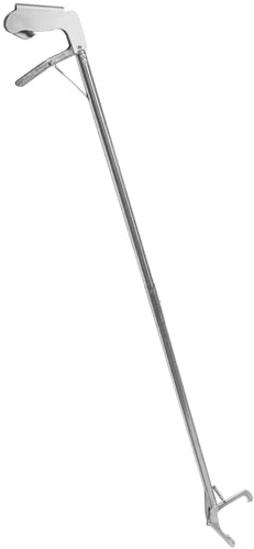 Hemobllo Stainless Steel Snake Catcher Clip with Non-slip Locking Handle, 1.2m Folding Reptile Grabber Tool for Safe Outdoor Snake Handling and Garden Use