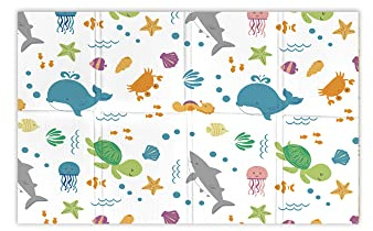 Sport1 Tg., Tappeto Gioco Bambini Pieghevole Multicolore (Madmat Oceano), 120 x 90 cm