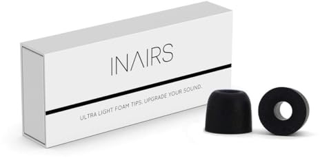 5 Paires INΛIRS AIR1 (M) - Embouts d'écouteurs en Mousse à mémoire de Forme: Bien Plus de Confort qu'avec des Embouts en Silicone