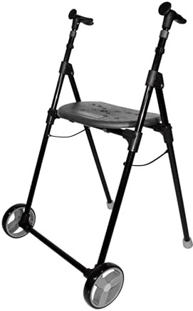 Forta Air On - Andador para Uso en Interiores, Plegable y Ligero - Regulable en Altura, Capacidad de Carga hasta 110 Kg - Fácil de Plegar, con Ruedas Fijas (Negro)