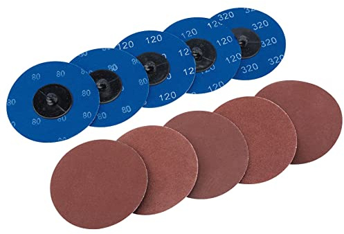 Draper Sd3ab assorties Disques abrasifs en oxyde d'aluminium, Bleu, 75 mm, lot de 10 pièces