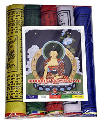 Dharma Store – tibetisch-buddhistischen Gebetsfahnen 21,6 cm für Glück, Glück, Langlebigkeit und Wohlstand – 50 Stück