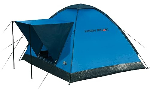 High Peak Kuppelzelt Beaver 3, Campingzelt für 3 Personen, Igluzelt mit Wetterschutz-Dach, Festivalzelt mit Wannenboden, 1500mm wasserdicht, Hochentlüftung, Moskitoschutz, Freistehend