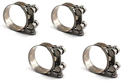 304 Edelstahl 4 Stück Schlauchschelle Schneckengetriebe Clip Rohrschelle Größenbereich 52–55 mm