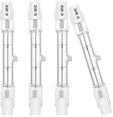 EKSAVE Eco Halogen Bulb R7S 78mm 120W 230V 1600lm Warm White 2700K T3 J Type Floodlight Bulb for Work, Security, Landscape Lights, Floor Lamps (4 Pack)