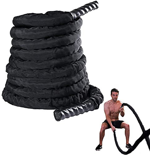 LKZL Kampf Springseil, 38 Mm Fitness Heavy Jump Rope Weighted Battle Springseile für Workout Powerbuilding Muskeltraining Verbessern Sie Die Kraft