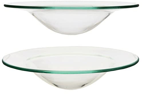 Vision4ever 2Pcs Glass Oil Burner Replacement Dish Spare Bowl 12cm Diameter With Attractive Looks (Pack of 2)