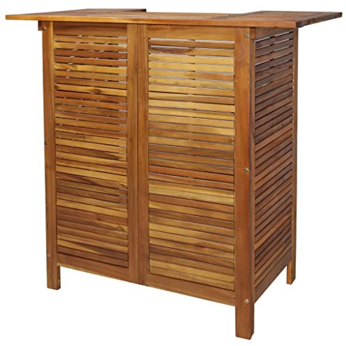 Makastle Garten Konsolentisch aus 2 Regale, Bartisch Bistrotisch Stehtisch Flurtisch Dekotisch Konsole wetterfest Outdoor Gartenmöbel 110x50x105 cm Akazienholz Massiv