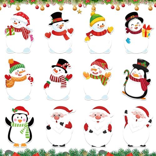 12 Stk Haftnotizen Weihnachten, Mini Klebezettel, Selbstklebende Notizzettel, Postit, Weihnachten Notizblock, Sticky Notes