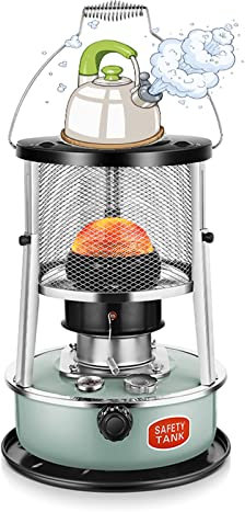 Calentador de queroseno portátil Estufa de camping al aire libre Sin humo, Calentador de convección de queroseno interior Quemador de aceite para calefacción, agua hirviendo, cocina, calefac
