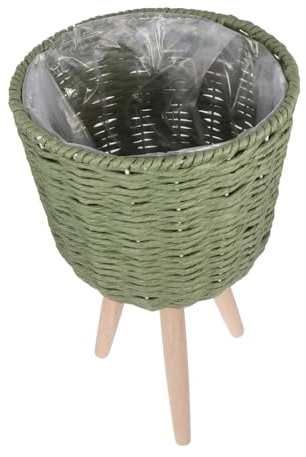 FUNOMOCYA Bodenpflanztopf und Rattan 1 Stück Grün für Zuhause