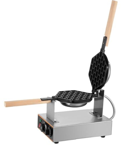 Kommersiell Bubble Waffle Maker, 1400w glasstrutsmaskin i rostfritt stål, 180° roterbar Hong Kong Egg Cone Maker, 30 äggtankar, temperatur 0-250 °C - Tid 0-5 minuter