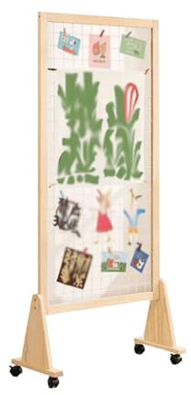 LVLDAWA Gridwall-Panel-Ausstellungsstand, Schweres, Bewegliches, Bodenstehendes, Stehendes Gitter-Towe-Präsentationsregal, Kunstfoto-Anzeigetafeln Mit T-Basis (Farbe : Legno, Größe : 155x65cm-5pcs)