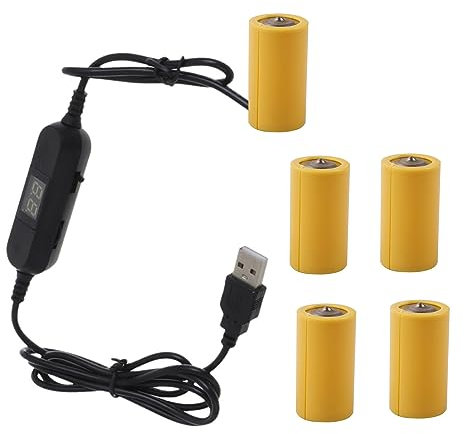 ZBIianxer USB vers 1 2 V-12 V LR14 C avec voltmètre. Remplacez 1 à 5 piles C. Batteries de rechange précises