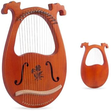 harfe instrument 16/19 Saiten Holz Mahagoni Harfe Klassisches Musikinstrument mit Tuning für Musikliebhaber Leicht zu erlernen(16C)