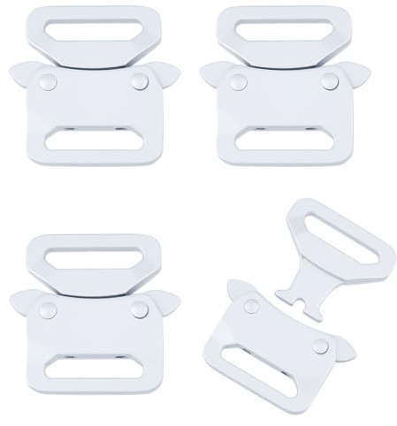 SUPERFINDINGS Pack de 4 Hebillas de Platino de Servicio Pesado de Aleación, Hebillas de 4.2x4.3cm para Paracord, Cierre de Liberación Rápida, Cierre de Gancho y Bucle, Correa, Collar, Hebillas para la