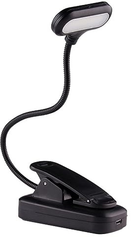 Housoutil Usb Aufladbare Led Leselampe Mit Clip Flexibler Schwanenhals Helle Buchleuchte Für Studenten Tragbare Nachttischlampe Zum Lesen Notizen Und Camping