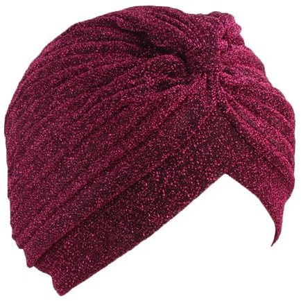 SMTCM Damturbanhatt förbunden chemo-hatt cancer plissé turban sammet twist hår wrap mössa sovmössa elastisk huvudbonad bomull alopeci mössa muslimsk stretch velourmössa unisex, 2#, M