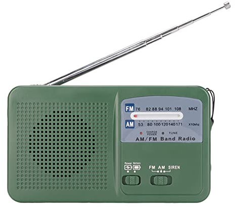 Radio Solaire d'urgence à manivelle avec Chargeur de téléphone USB, Lampe de Poche LED, Radio Portable AM/FM pour l'extérieur