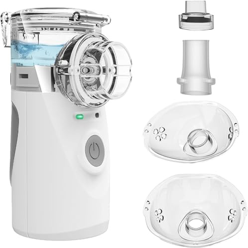 Inhalationsgerät für Erwachsene und Kinder, USB-C Inhaliergeräte Wiederaufladbarer Inhalator mit Tragbarem Design, Einfach zu Bedienen und zu Reinigen, Effiziente Zerstäubung für Heim, Reisegebrauch d