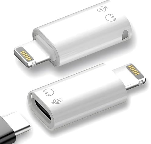 Nurhore 2Pcs USB C to Lightning Adapter Audio for iPhone/iPad/iPod/AirPods, Lightning Male to USB C Adapter Audio for Headphones, Support Charging Audio(Only Call and Listening) Earphones (White)