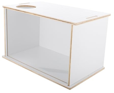 Toyvian Baño De Arena para Hámsters y Chinchillas Tapa De Madera y Diseño Transparente Lavabo Acrílico para Ardillas y Pequeños Roedores Domésticos