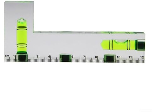 Nivel de burbuja transparente en forma de L, 120 mm, doble cara, magnético, mini nivel de precisión para el hogar y la artesanía