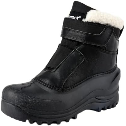 riemot Bottes de Neige Femme, Boots D'hiver D'extérieur,Imperméable et Antidérapant Chaussures de Trekking Outdoor Confort, Boot Thermiques Doublées et Chaudes Hiver à Enfiler, Noir Femmes EU 39