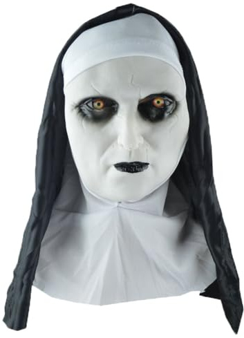 HTGWCG Gruselige Halloween Masken, Grusel Maske, Horror Maske, Halloween Masken Horror, Nonne Maske, Halloween Cosplay Kostüm Party Requisiten Halloween Nonne Vollgesichtsmaske