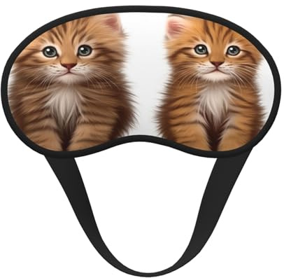 Schlafmaske mit zwei niedlichen Katzen, weich und bequem, für Männer, Frauen, bequeme Schlafmaske