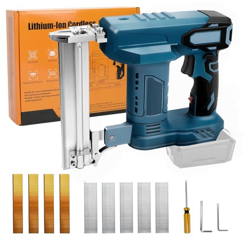 18GA Cordless Brad Nailer for Makita 18V Battery, 2 in 1 Electric Stapler Nailer with 500 Nails and 500 Staples, Dual Protection, for Woodworking (Without Battery, Without Charger)