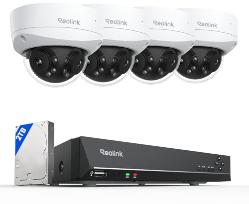 Reolink 16MP UHD 180° Panorama Dual-Objektiv Überwachungskamera, Bewegungsverfolgung, Farbnachtsicht, Spotlight, Smart-Erkennung, Zwei-Wege-Audio, IK10 Vandalismus, IP67, Duo 3V PoE*4 mit RLN8-410