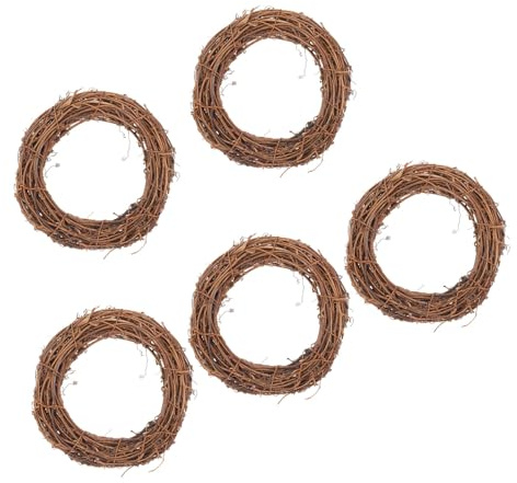 BESPORTBLE 5 Piezas Corona de Vid Tejida Natural para Decoración de Navidad DIY Corona Creativa para Puertas y Hogar